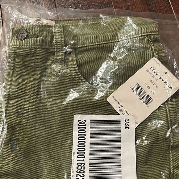 NWT Free People Makai Cut Off Shorts Size 26 Olive Green - Picture 7 of 11